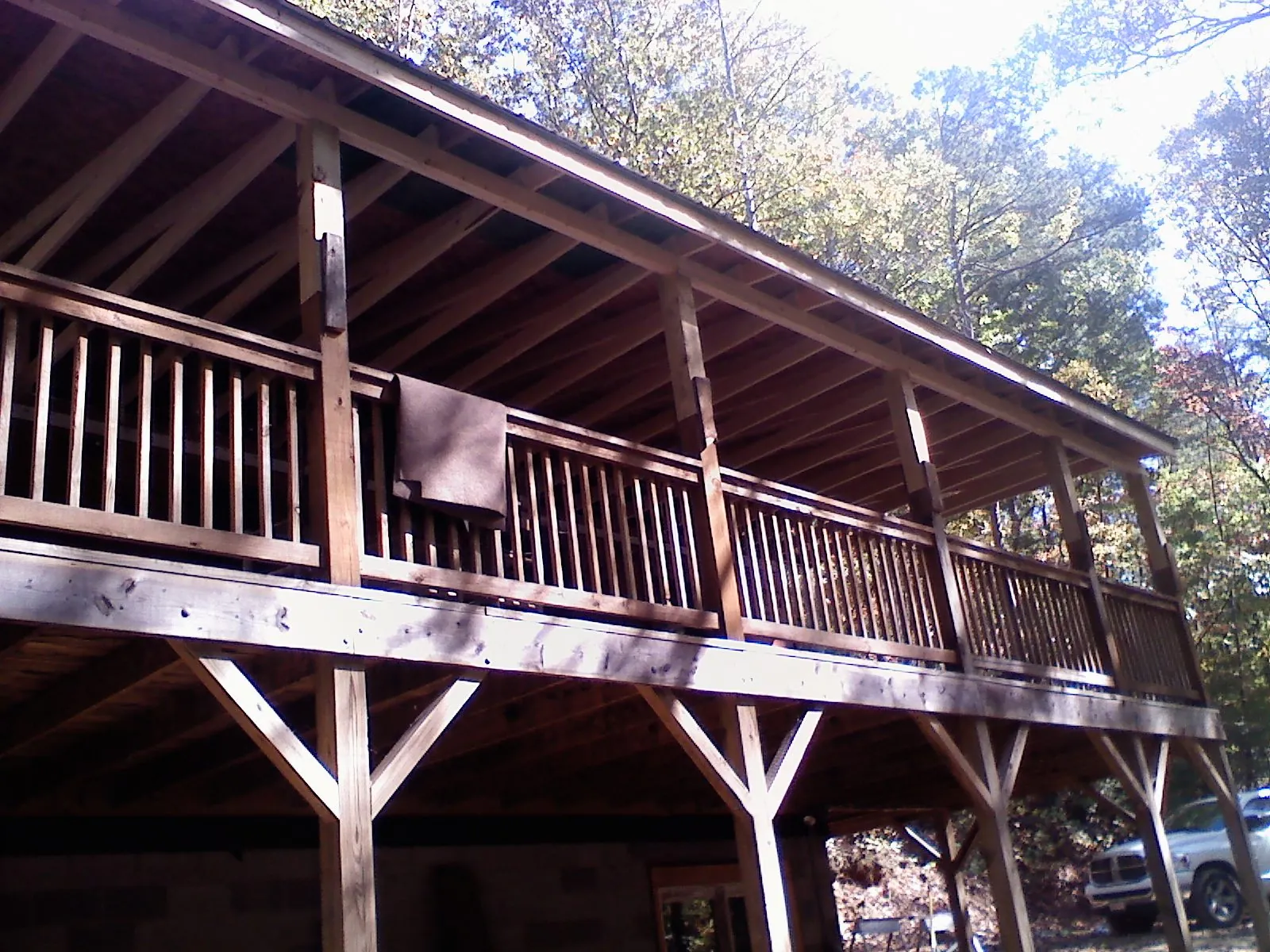 Timber framing under a new elevated porch and deck — Roof Leak Repair in Coplay by Roofing Brothers